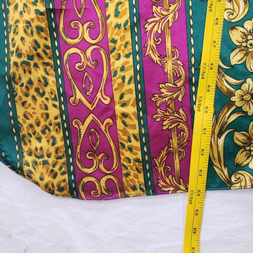 Winlar Multicolor Colorful Bold Boho Satin Floral Moo Moo Kaftan Maxi Dress - Picture 6 of 10